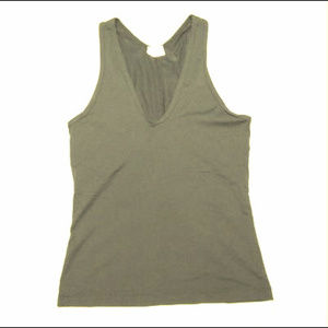 Danskin Black Tank Top M Medium (8-10) V Neck Stretch Dance Yoga Fitness